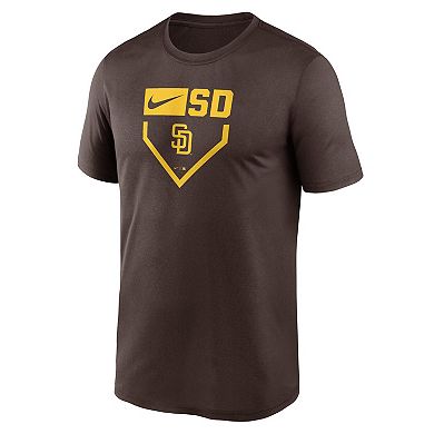 Men's Nike Brown San Diego Padres Home Plate Icon Legend Performance T-Shirt