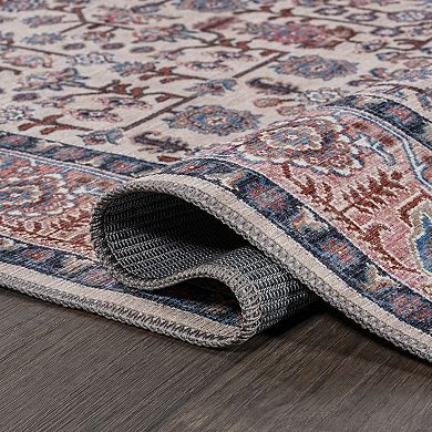 Kemer All-over Persian Machine-washable Runner Rug