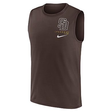 Men's Nike Brown San Diego Padres Large Logo Muscle Tank Top