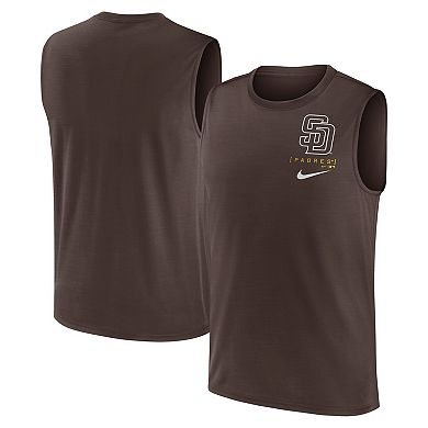 Men's Nike Brown San Diego Padres Large Logo Muscle Tank Top