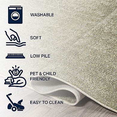 Twyla Classic Solid Low-pile Machine-washable Area Rug