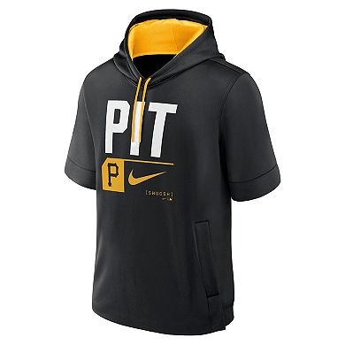 Men's Nike Black Pittsburgh Pirates Tri Code Lockup Short Sleeve Pullover Hoodie