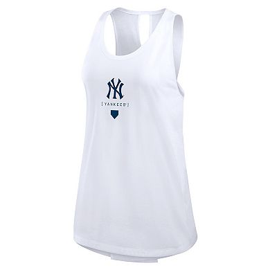 Women's Nike White New York Yankees Team Crossback Tank Top