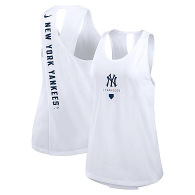 Women's Nike White New York Yankees Team Crossback Tank Top