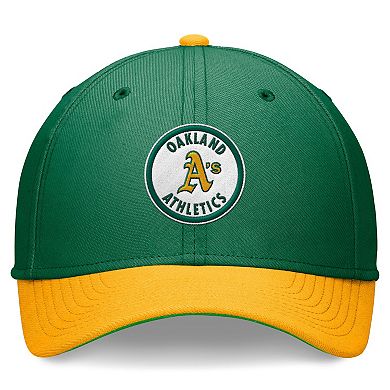 Men's Nike Green/Gold Oakland Athletics Cooperstown Collection Rewind Swooshflex Performance Hat