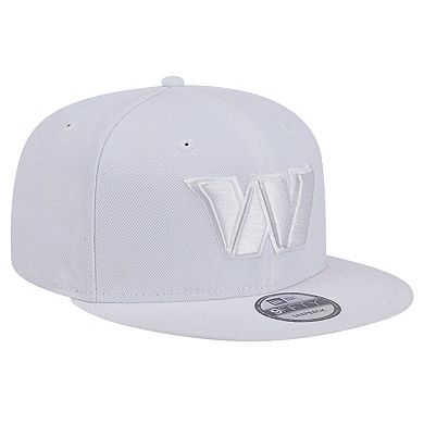 Men's New Era Washington Commanders Main White on White 9FIFTY Snapback Hat