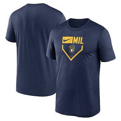 Men's Nike Navy Milwaukee Brewers Home Plate Icon Legend Performance T-Shirt