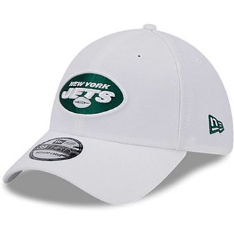 Men's New Era White New York Jets Main 39THIRTY Flex Hat