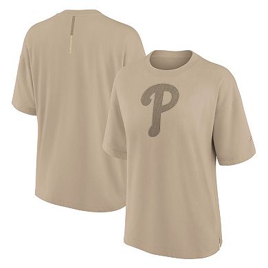 Women's Fanatics Signature Khaki Philadelphia Phillies Elements Oversized T-Shirt