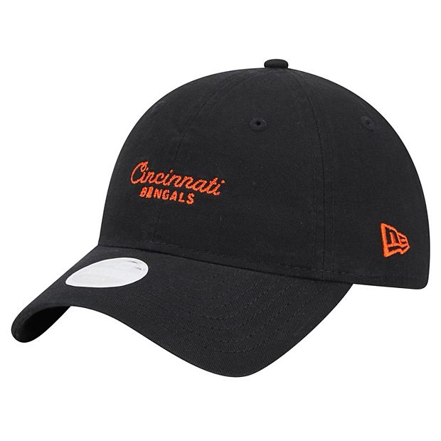 Women s New Era Black Cincinnati Bengals Throwback Delicate 9TWENTY Adjustable Hat