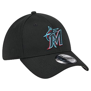 Men's New Era Black Miami Marlins Active Pivot 39THIRTY Flex Hat