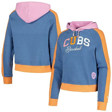 Women's New Era Light Blue Chicago Cubs Fashion Color Pop Pullover Hoodie