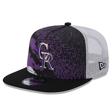 Men's New Era Black Colorado Rockies Court Sport 9FIFTY Snapback Hat