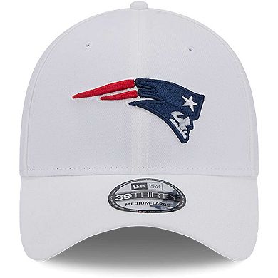 Men's New Era White New England Patriots Main 39THIRTY Flex Hat