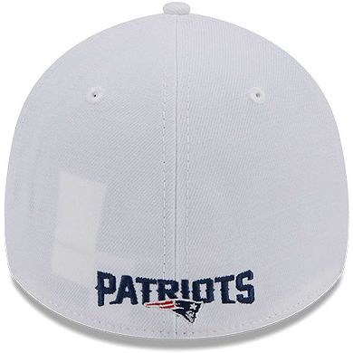 Men's New Era White New England Patriots Main 39THIRTY Flex Hat
