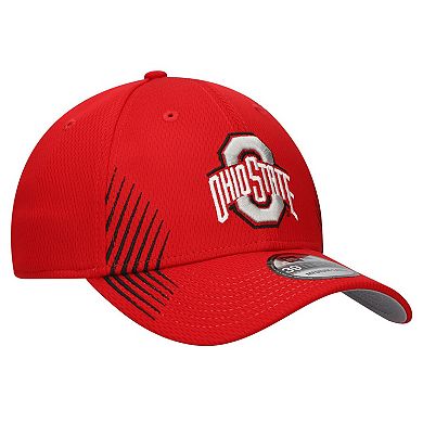 Men's New Era Scarlet Ohio State Buckeyes Active Slash Sides 39THIRTY Flex Hat