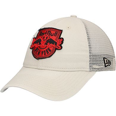 Men's New Era Tan New York Red Bulls Game Day 9TWENTY Adjustable Trucker Hat