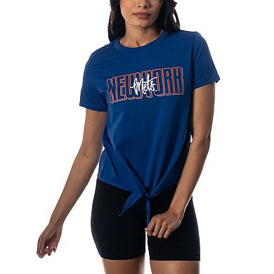 Women's The Wild Collective Royal New York Mets Twist Front T-Shirt