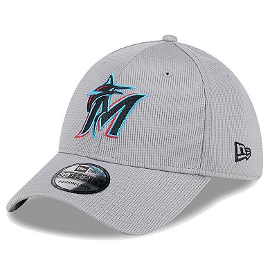 Men's New Era Gray Miami Marlins Active Pivot 39THIRTY Flex Hat