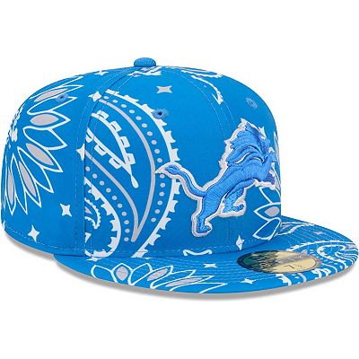 Men's New Era Blue Detroit Lions Paisley 59FIFTY Fitted Hat