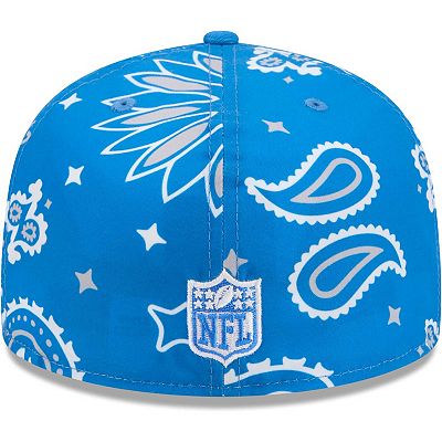 Men's New Era Blue Detroit Lions Paisley 59FIFTY Fitted Hat
