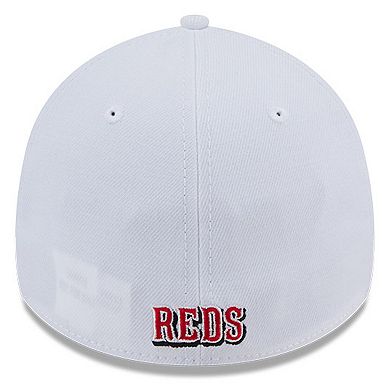 Men's New Era White Cincinnati Reds Evergreen 39THIRTY Flex Hat