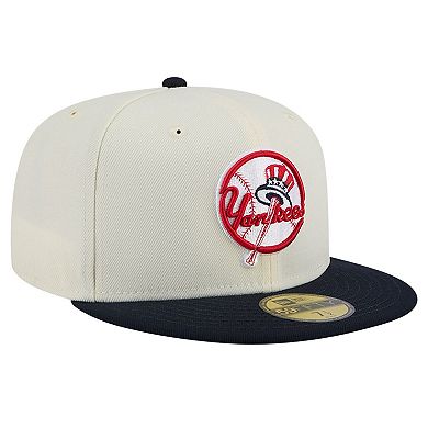 Men's New Era White New York Yankees Top Hat Chrome 59FIFTY Fitted Hat