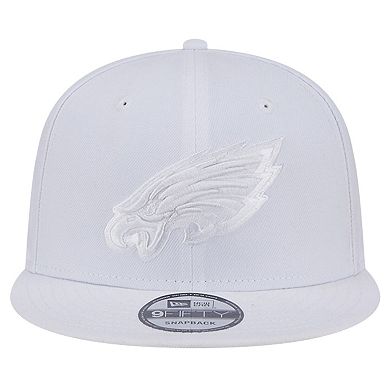 Men's New Era Philadelphia Eagles Main White on White 9FIFTY Snapback Hat