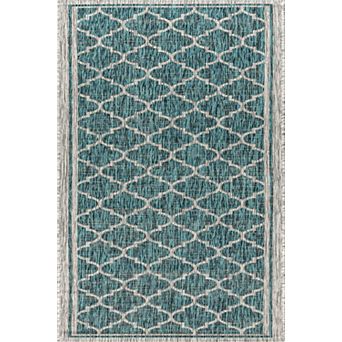 Trebol Moroccan Trellis Textured Weave Indoor/outdoor Area Rug