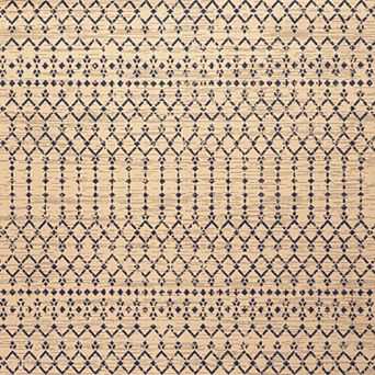 Ourika Moroccan Geometric Textured Weave Light Indoor/Outdoor Area Rug