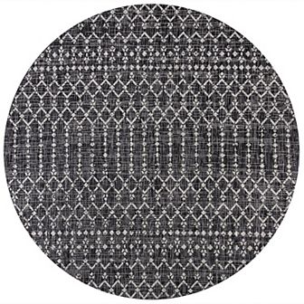 Ourika Moroccan Geometric Textured Weave Light Indoor/Outdoor Area Rug