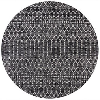Ourika Moroccan Geometric Textured Weave Light Indoor/Outdoor Area Rug