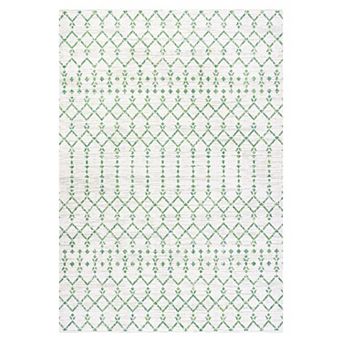 Ourika Moroccan Geometric Textured Weave Light Indoor/Outdoor Area Rug