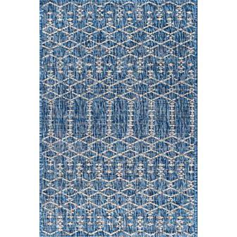 Ourika Moroccan Geometric Textured Weave Light Indoor/Outdoor Area Rug