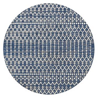 Ourika Moroccan Geometric Textured Weave Light Indoor/Outdoor Area Rug