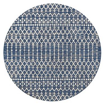 Ourika Moroccan Geometric Textured Weave Light Indoor/Outdoor Area Rug