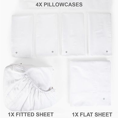 Silver Goose Bed Sheet Set Organic Cotton Woven with Real Silver Clean, Cooling, & Ultra-Breathable