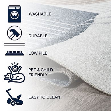 Arches Contemporary Minimalist Machine-washable Area Rug