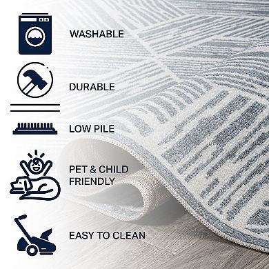 Arches Contemporary Minimalist Machine-washable Area Rug