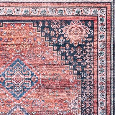 Dalyan Geometric Medallions Machine-washable Area Rug