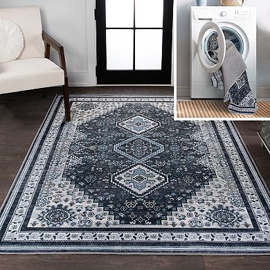 Dalyan Geometric Medallions Machine-washable Area Rug