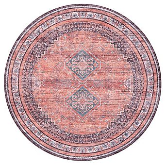 Dalyan Geometric Medallions Washable Indoor/outdoor Area Rug