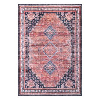 Dalyan Geometric Medallions Washable Indoor/outdoor Area Rug