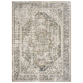 Keesha Bold Distressed Medallion Low-pile Machine-washable Runner Rug