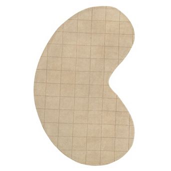 Bean Modern Plaid Grid Handwoven Wool Area Rug