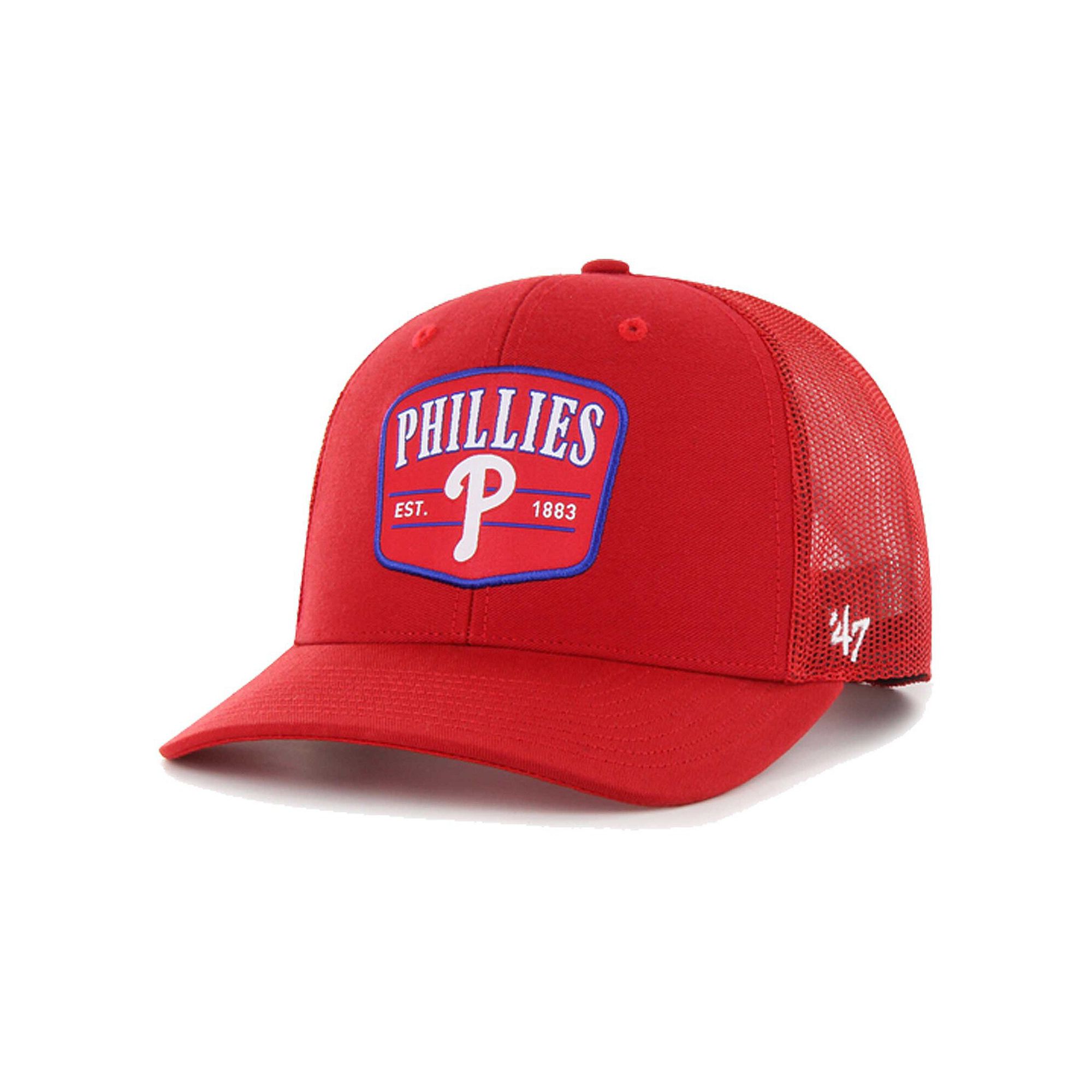 Mens 47 Red Philadelphia Phillies Squad Trucker Adjustable Hat