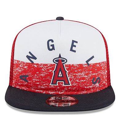 Men's New Era White/Red Los Angeles Angels Team Foam Front A-Frame Trucker 9FIFTY Snapback Hat