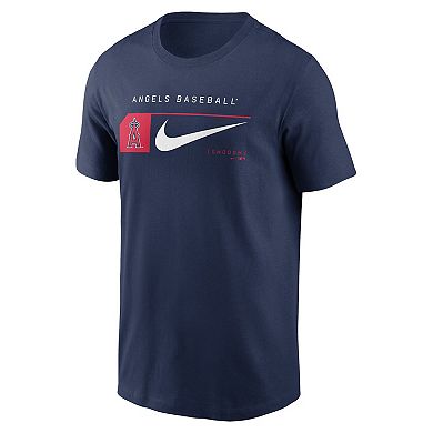Men's Nike Navy Los Angeles Angels Team Swoosh Lockup T-Shirt