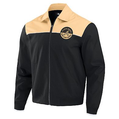 Men's Darius Rucker Collection by Fanatics Black/Tan Atlanta Braves Canvas Bomber Full-Zip Jacket