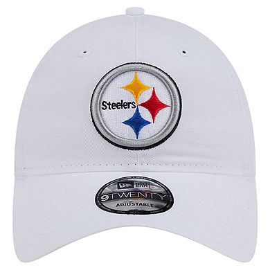 Men's New Era White Pittsburgh Steelers Main 9TWENTY Adjustable Hat